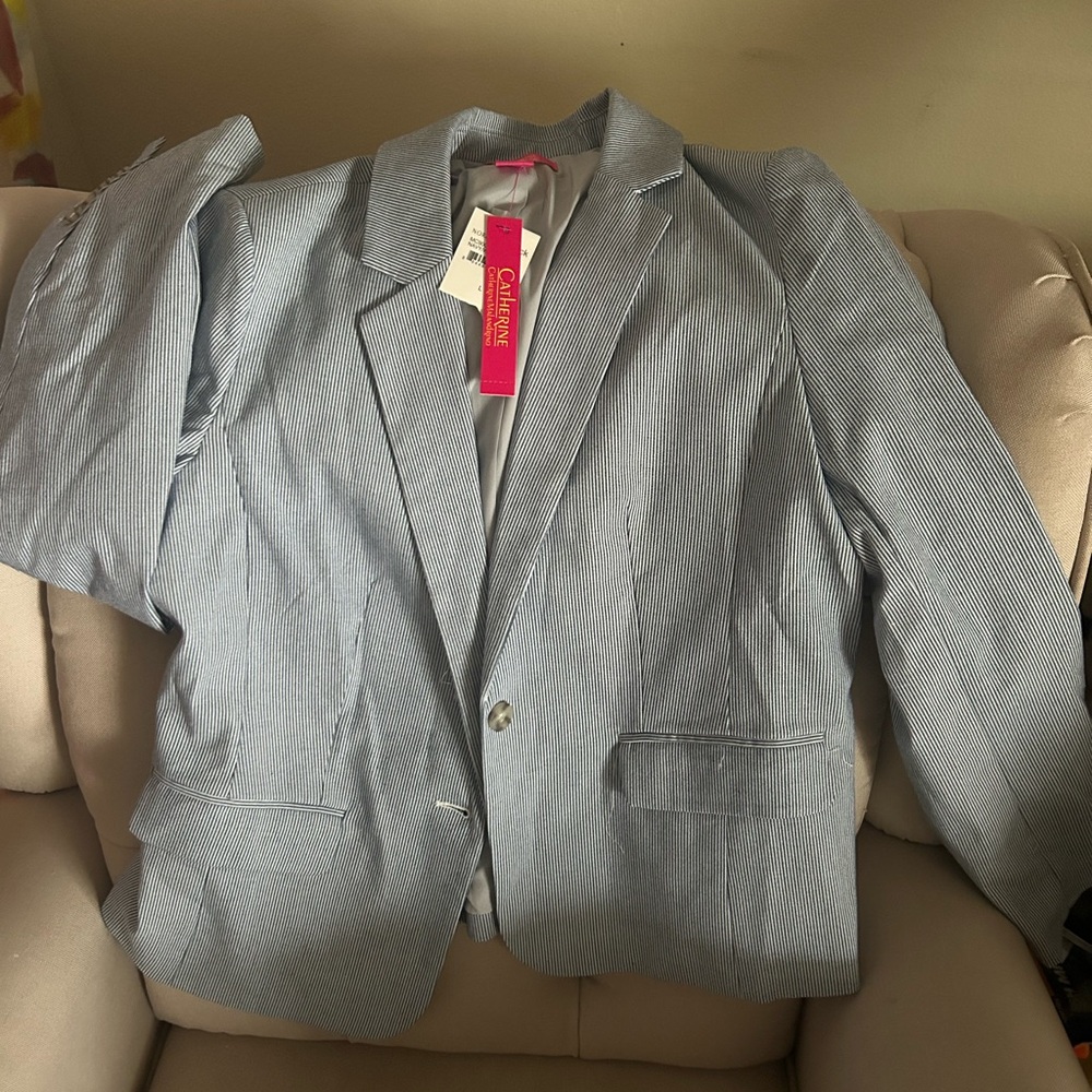 New Catherine Pin Stripe Gray Women’s Blazer Never Worn